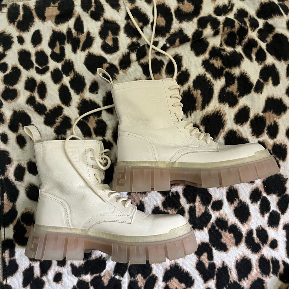 Worn 2x Fendi combat boots. Size 38